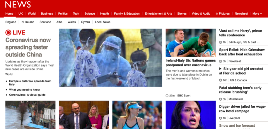 BBC News main page